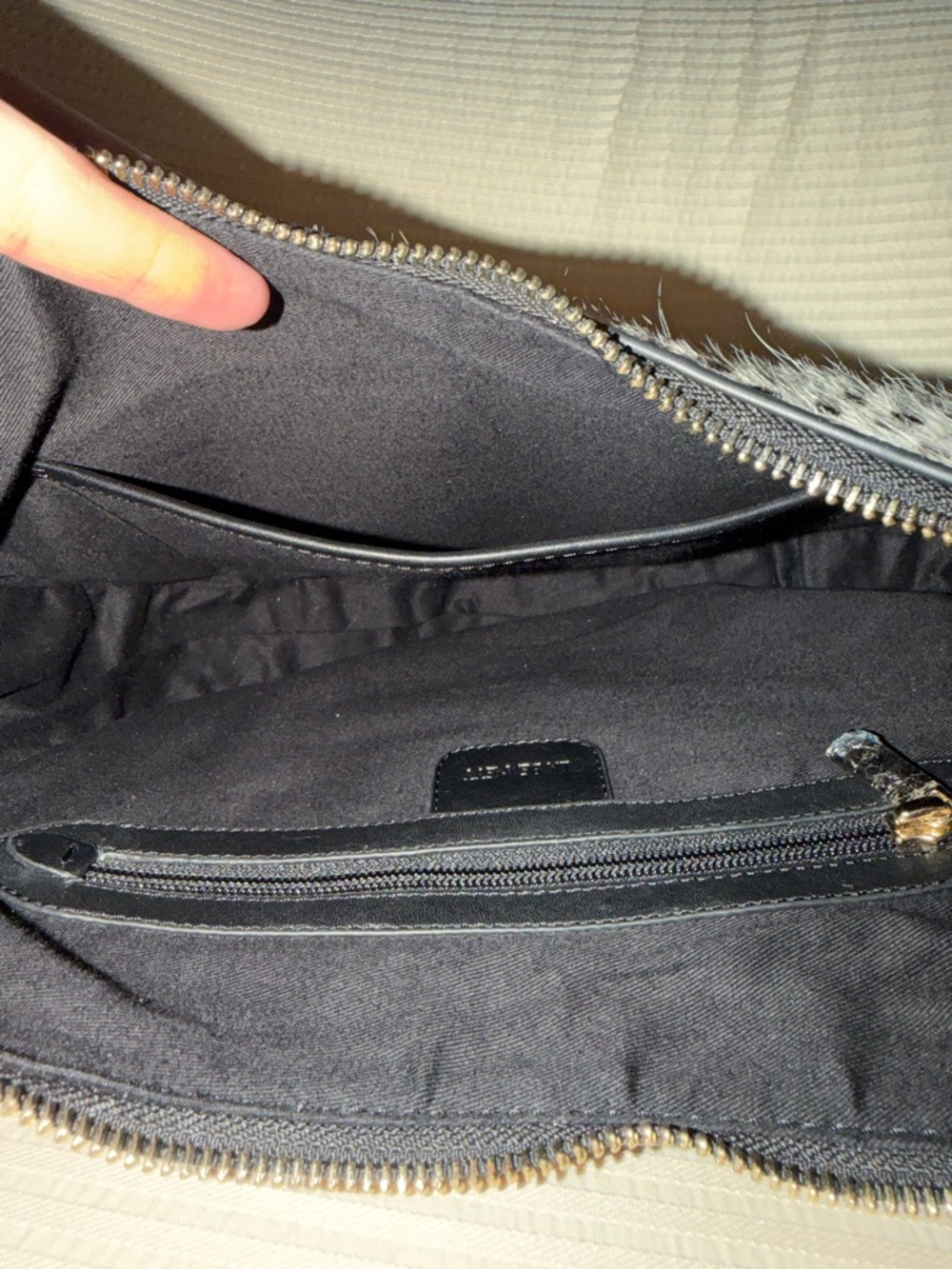 LK Bennett Black and White Speckled Shoulder Hobo Bag - Picture 6 of 8